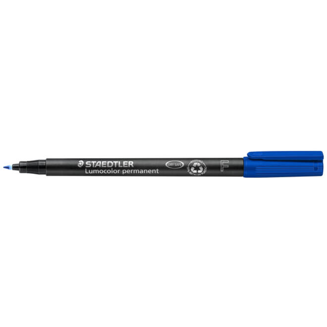 Viltstift Staedtler Lumocolor 318 permanent F blauw