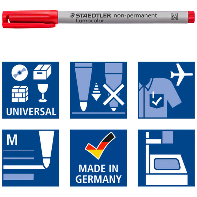 Viltstift Staedtler Lumocolor 315 non permanent M set à 4 stuks assorti