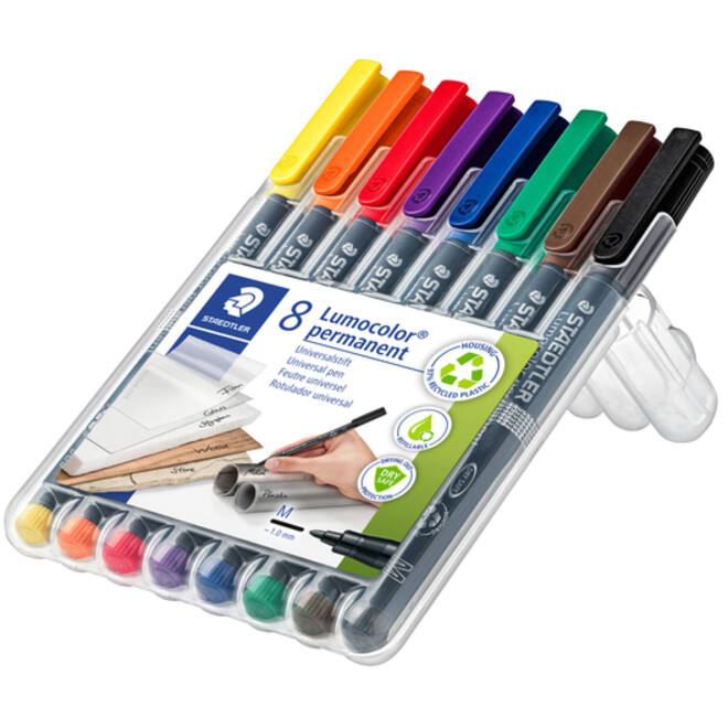 Viltstift Staedtler Lumocolor 317 permanent M set à 8 stuks