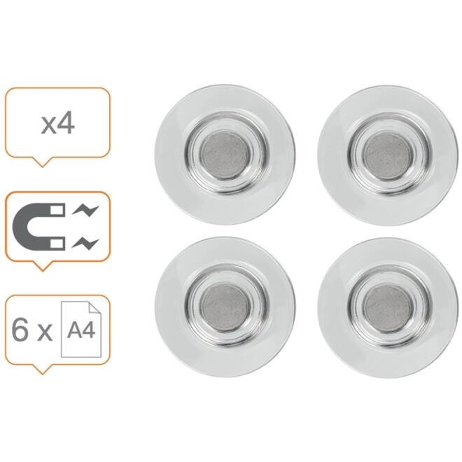 Glasbordmagneet Nobo extra sterk 32mm transparant