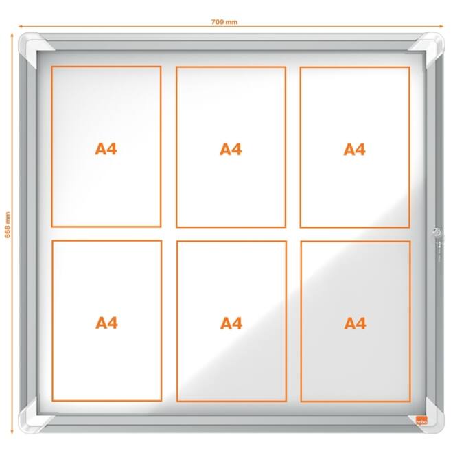 Binnenvitrine Nobo Premium Plus 6x A4 draaideur magnetisch