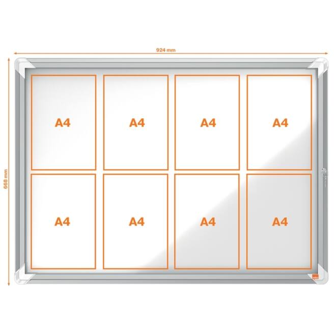 Buitenvitrine Nobo Premium Plus 8x A4 draaideur magnetisch