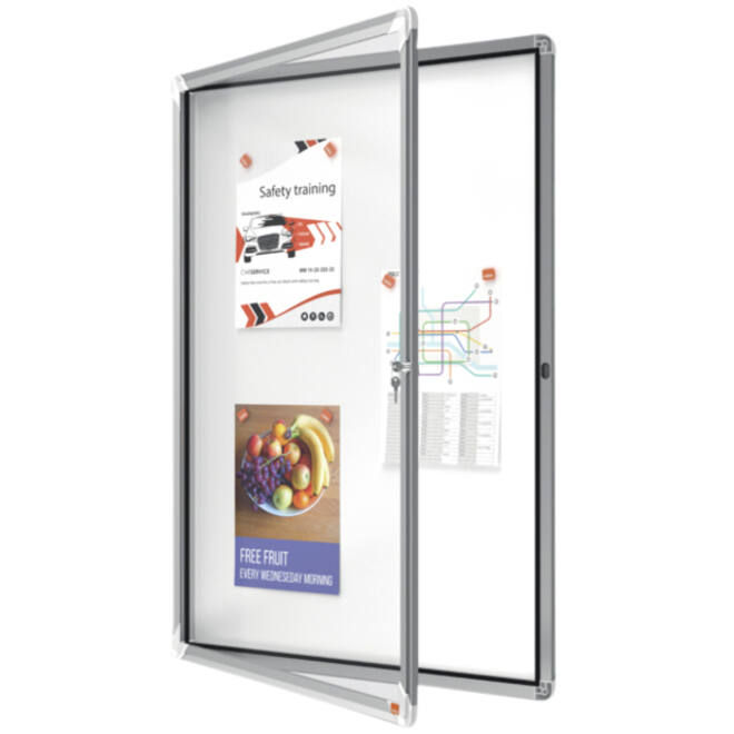 Buitenvitrine Nobo Premium Plus 9x A4 draaideur magnetisch