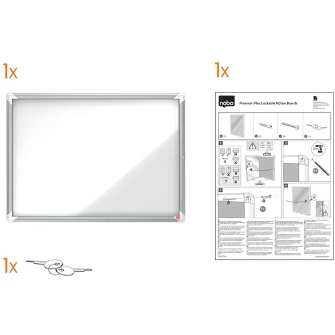 Buitenvitrine Nobo Premium Plus 12x A4 draaideur magnetisch