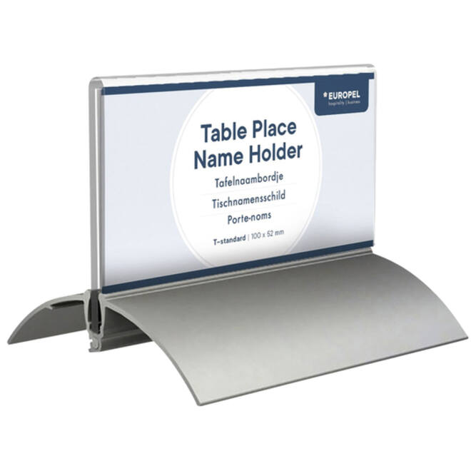 Tafelnaambord Europel 52x100mm acryl aluminium 2st