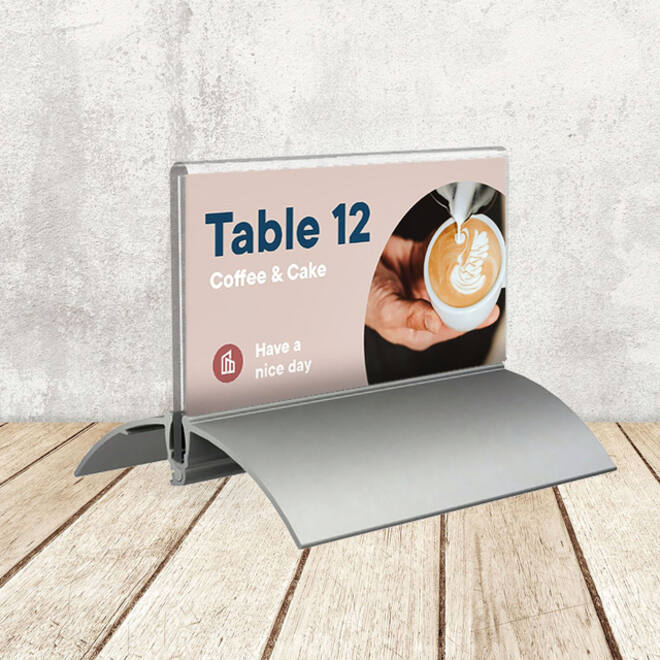 Tafelnaambord Europel 52x100mm acryl aluminium 2st