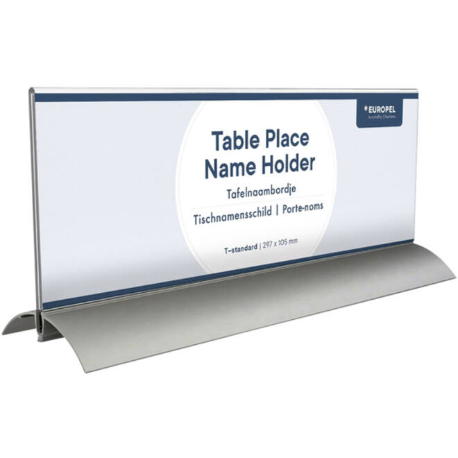 Tafelnaambord Europel 105x297mm acryl aluminium