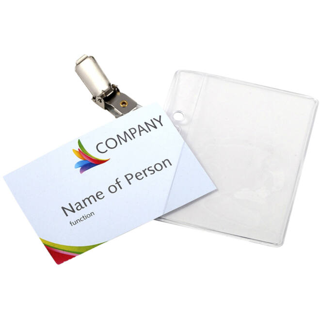 Badge Europel met strip en clip 90x60mm