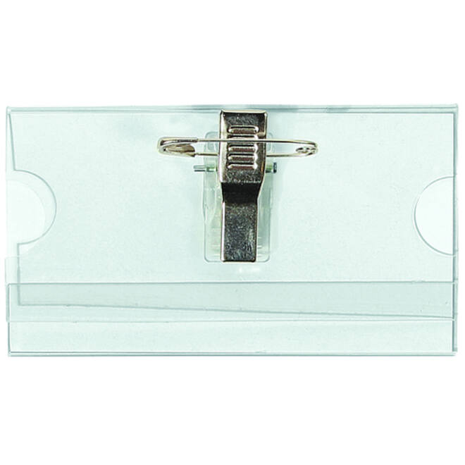 Badge Quantore met clip en speld 40x75mm