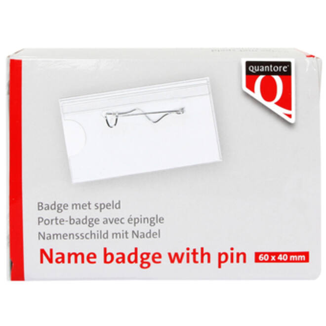 Badge Quantore met speld 40x60mm