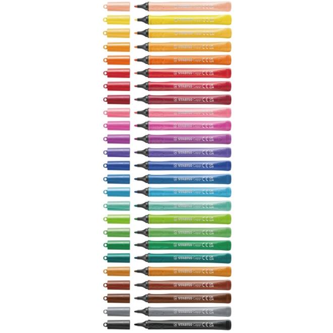 Viltstift STABILO Cappi 168/12 Arty medium assorti etui à 12 stuks