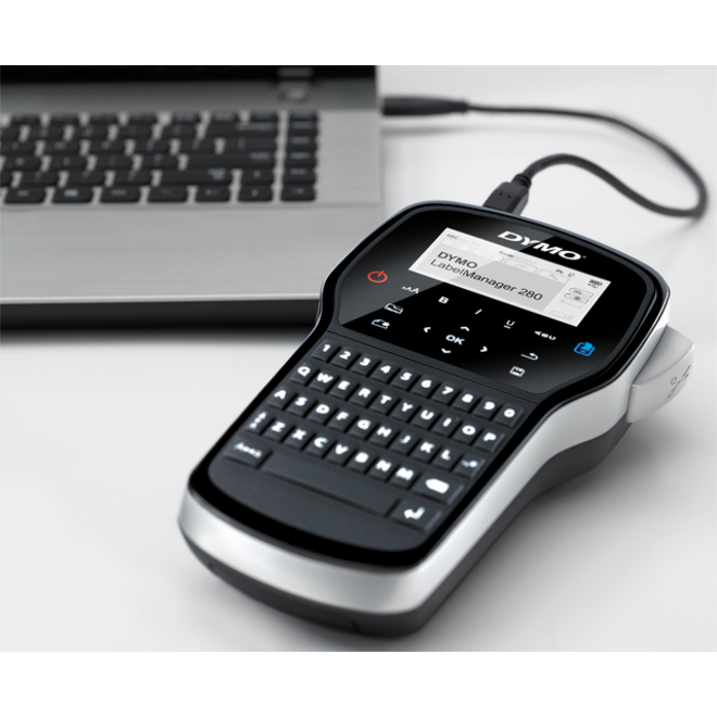 Labelprinter Dymo LabelManager 280 draagbaar qwerty 12mm zwart in koffer