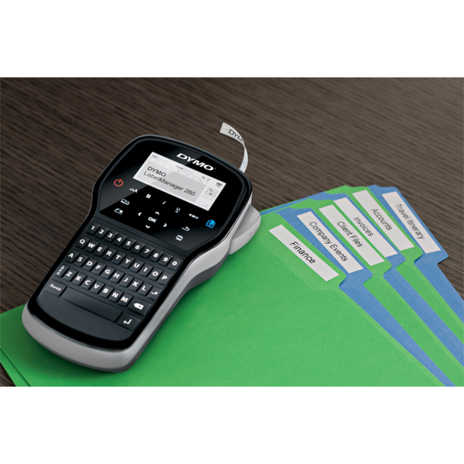 Labelprinter Dymo LabelManager 280 draagbaar qwerty 12mm zwart in koffer