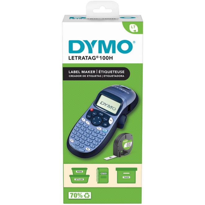 Labelprinter Dymo LetraTag 100H draagbaar abc 12mm blauw