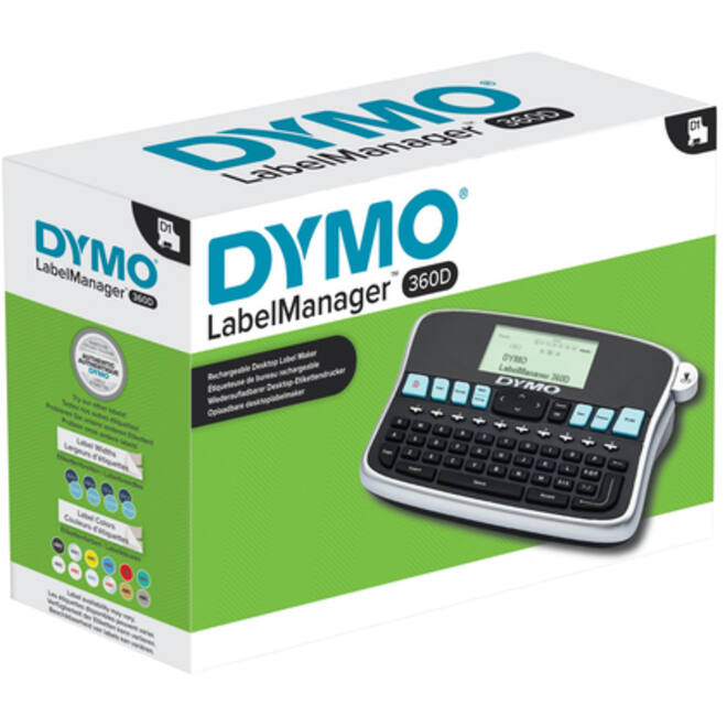 Labelprinter Dymo LabelManager 360D draagbaar qwerty 19mm zwart
