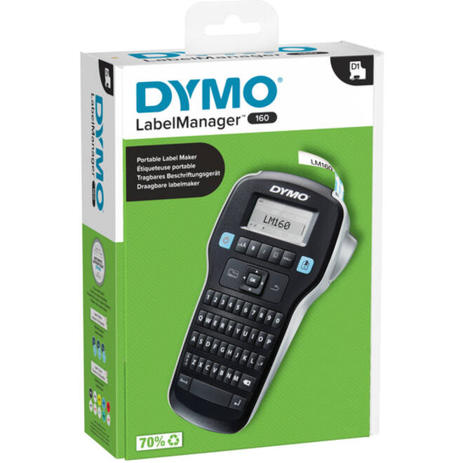 Labelprinter Dymo LabelManager 160 draagbaar qwerty 12mm zwart
