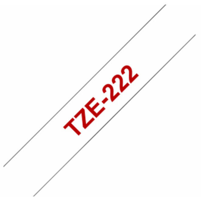 Labeltape Brother P-touch TZE-222 9mm rood op wit
