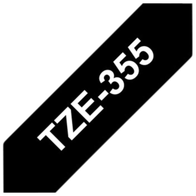 Labeltape Brother P-touch TZE-355 24mm wit op zwart