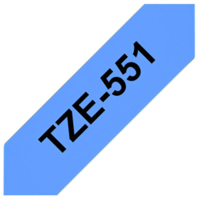 Labeltape Brother P-touch TZE-551 24mm zwart op blauw