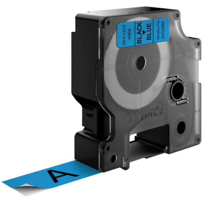 Labeltape Dymo LabelManager D1 polyester 19mm zwart op blauw