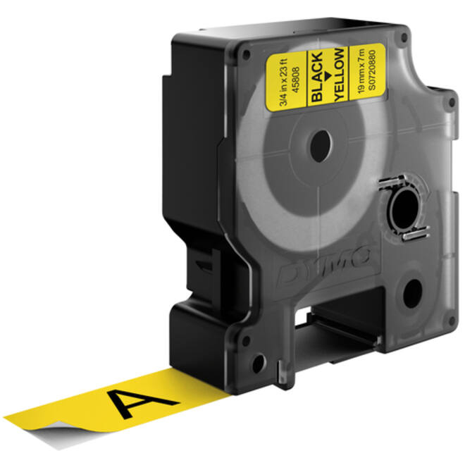 Labeltape Dymo LabelManager D1 polyester 19mm zwart op geel