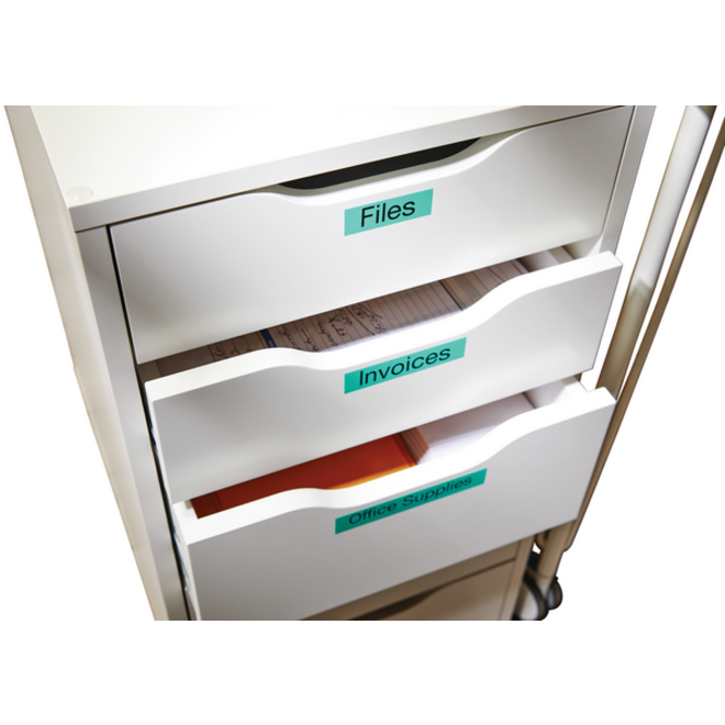 Labeltape Dymo LabelManager D1 polyester 19mm zwart op groen