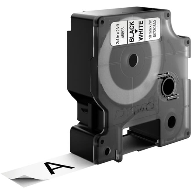 Labeltape Dymo LabelManager D1 polyester 19mm zwart op wit