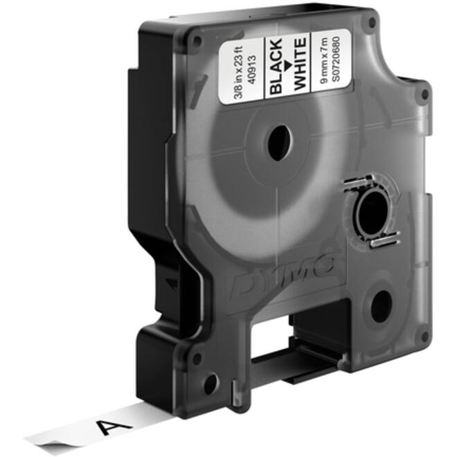 Labeltape Dymo LabelManager D1 polyester 9mm zwart op wit