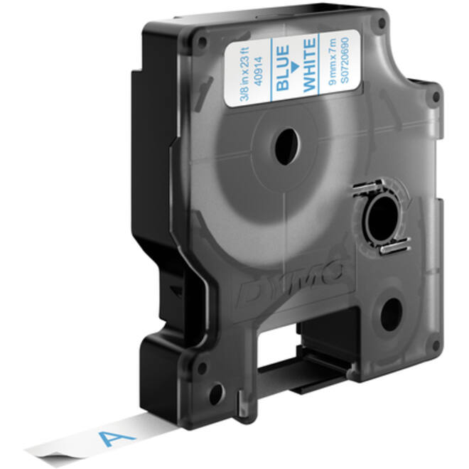 Labeltape Dymo LabelManager D1 polyester 9mm blauw op wit