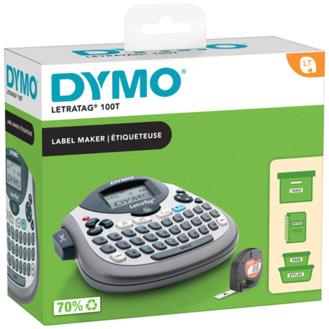 Labelprinter Dymo LetraTag 100T draagbaar qwerty 12mm zilver