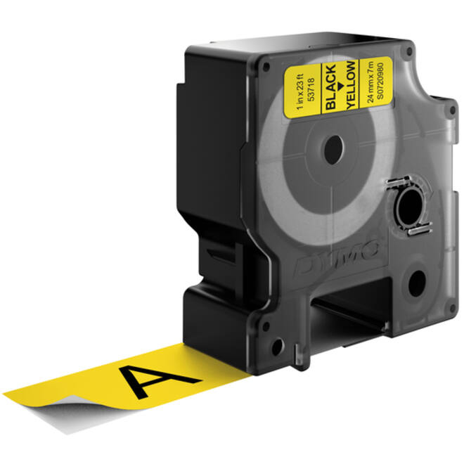 Labeltape Dymo LabelManager D1 polyester 24mm zwart op geel