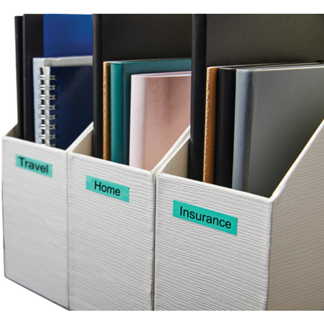 Labeltape Dymo LabelManager D1 polyester 9mm zwart op groen