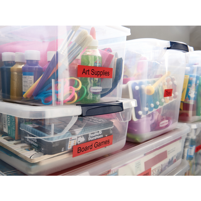Labeltape Dymo LabelManager D1 polyester 24mm zwart op rood