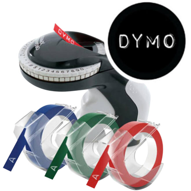 Reliëftape Dymo embossing vinyl 9mm assorti 3 stuks