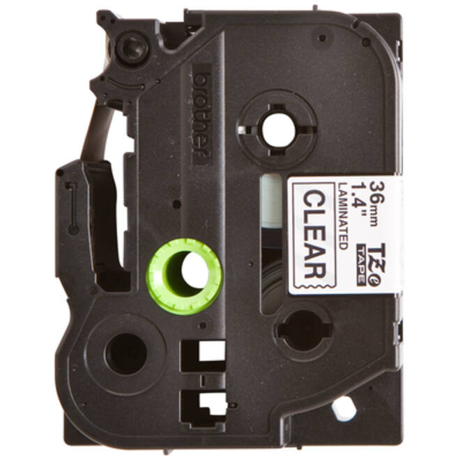 Labeltape Brother P-touch TZE-161 36mm zwart op transparant
