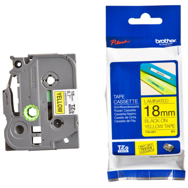 Labeltape Brother P-touch TZE-641 18mm zwart op geel
