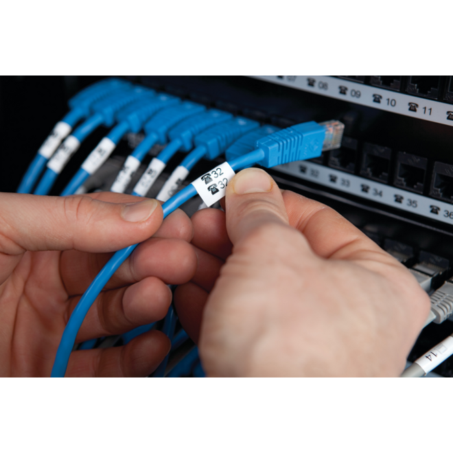Labeltape Dymo LabelManager D1 nylon 12mm zwart op wit