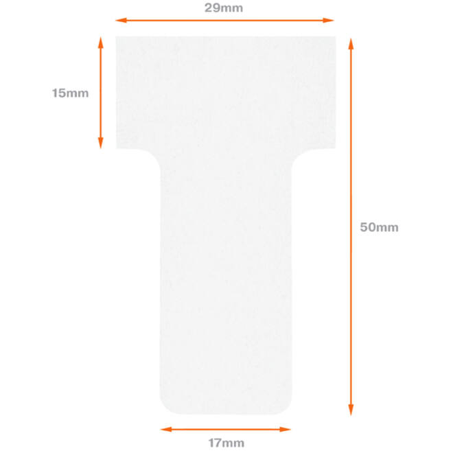 Planbord T-kaart Nobo nr 1 16mm wit 100 stuks