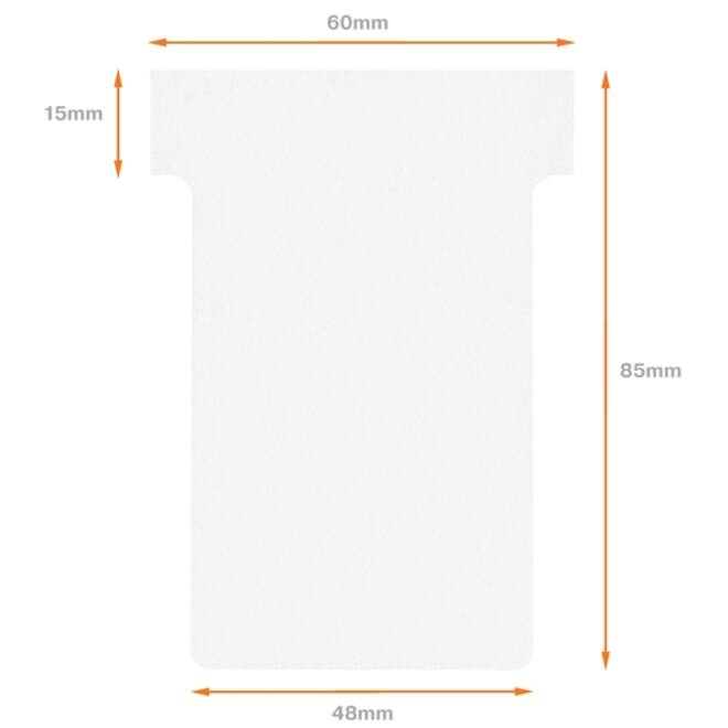 T-kaart Nobo nr.2 48mm wit 100 stuks