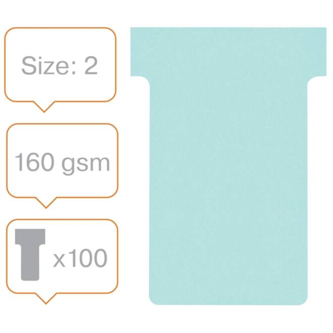 T-kaart Nobo nr.2 48mm blauw 100 stuks