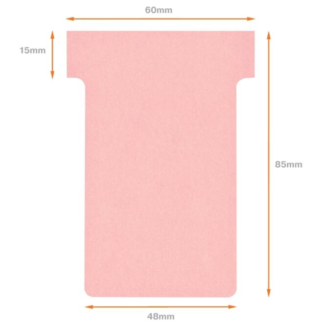 T-kaart Nobo nr.2 48mm roze 100 stuks