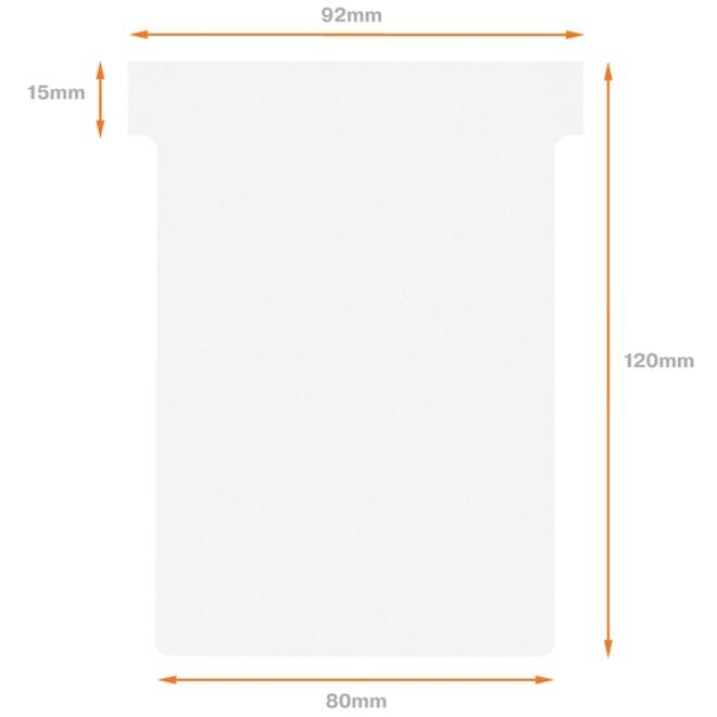 T-kaart Nobo nr.3 80mm wit 100 stuks