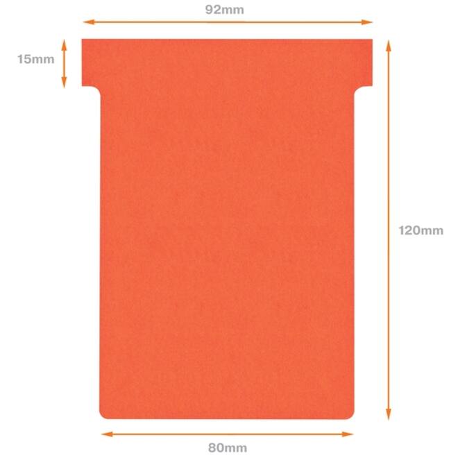 T-kaart Nobo nr.3 80mm rood 100 stuks