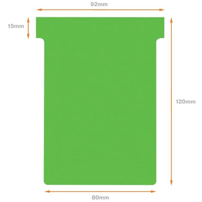 T-kaart Nobo nr.3 80mm groen 100 stuks