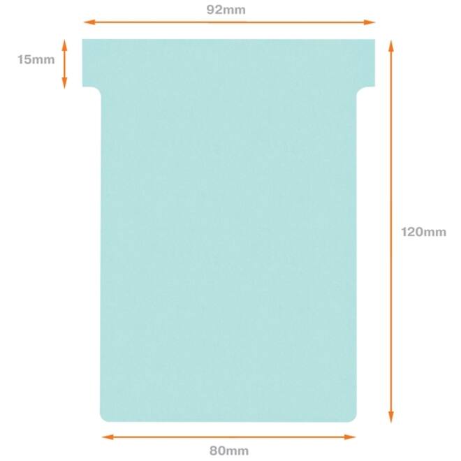 T-kaart Nobo nr.3 80mm blauw 100 stuks