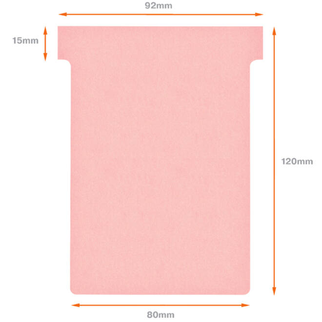 Planbord T-kaart Nobo nr 3 80mm roze 100 stuks