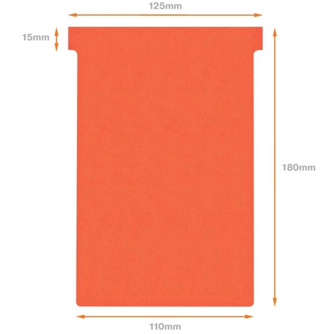 T-kaart Nobo nr.4 112mm rood 100 stuks