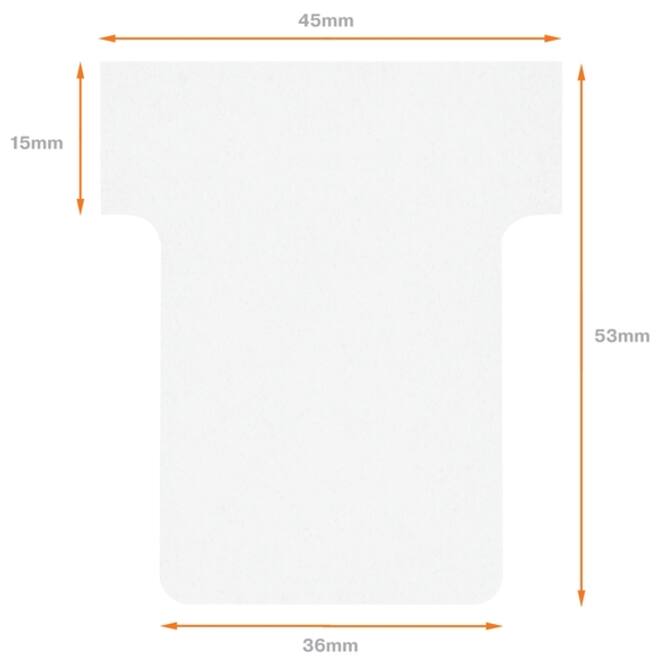 T-kaart Nobo nr 1.5 36mm wit 100 stuks