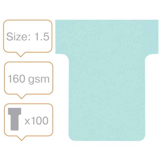 T-kaart Nobo nr 1.5 36mm blauw 100 stuks