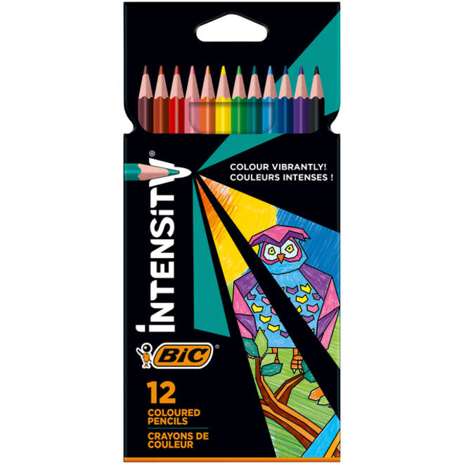 Kleurpotloden Bic Intensity assorti etui à 12 stuks